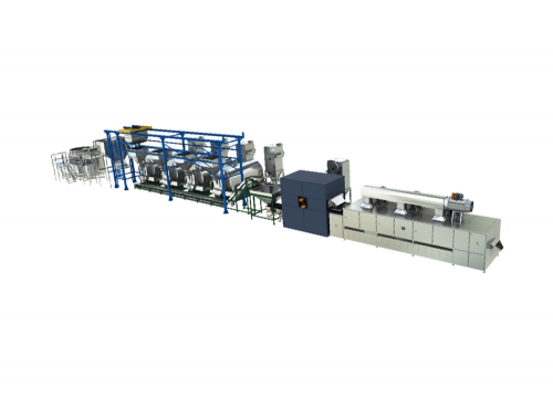 Intermittent frying equipment production line