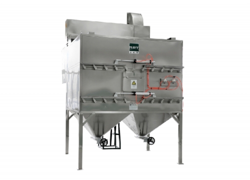 Double layer hot air dual circulation intermittent dryer